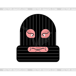 Robber face. Rogue head. Burglar hat. thief - vector clipart