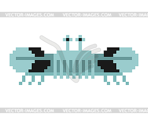 Crab pixel art. 8 bit Marine animal - color vector clipart