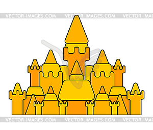 Big Sand castle . Beach building - vector clipart