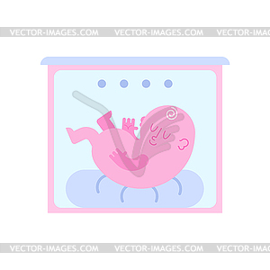 Baby hatch . Baby box for Newborn. Embryo illustr - vector clipart