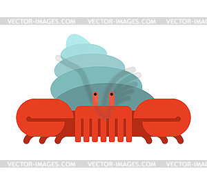 Crab hermit . Crab in shell. Marine animal illus - vector clipart