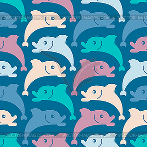 Fish pattern seamless. Underwater animal background - vector EPS clipart