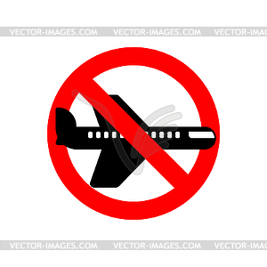 Stop aircraft. It is forbidden to fly by Airliner. - vector image