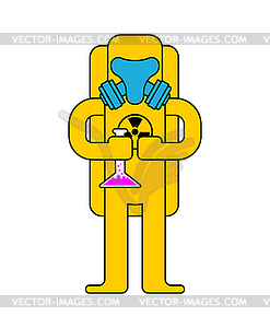 Yellow Suit Chemical Biohazard protection. Costume - vector image