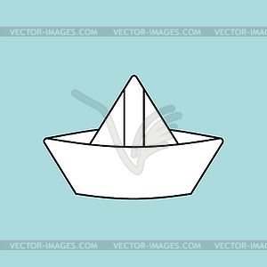 Paper boat . ship made of paper children toy. ill - vector image