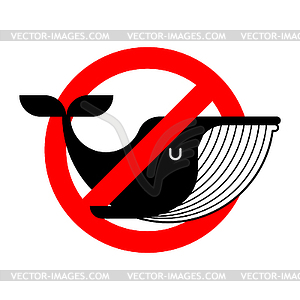 Stop Whale. It is forbidden to Underwater animal. - stock vector clipart