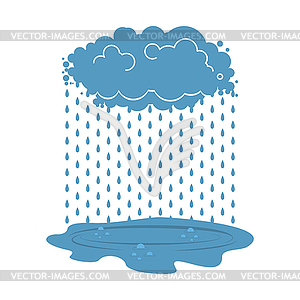 Rain cloud and puddle . Weather - vector clipart