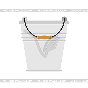 Empty iron bucket household  - vector image