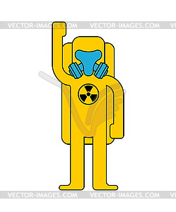 Yellow Suit Chemical Biohazard protection. Costume - vector image