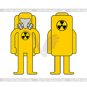 Yellow Suit Chemical Biohazard protection. Costume - vector clipart