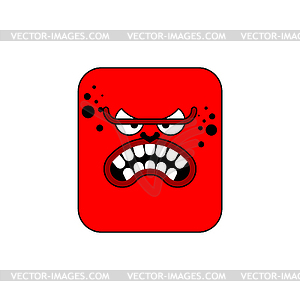 Anger red face icon. Evil worker. Angry red boss. - vector clipart