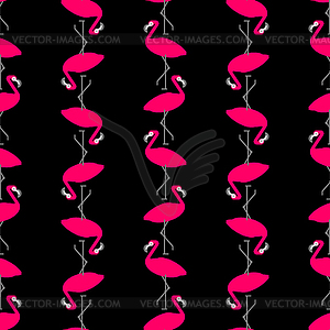 Pink flamingo pattern seamless. Birds background. - vector clipart