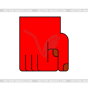 Red fist . Hand of man - vector image