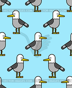 Seagull pattern seamless. gull Bird background. - vector image