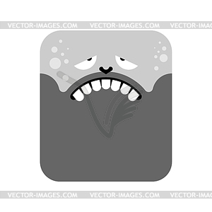 Tired face. Fatigue head worker office - vector clipart