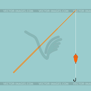 Fishing rod . Fisherman accessory - royalty-free vector image
