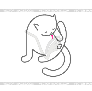 Cat licks itself . Pet - vector image