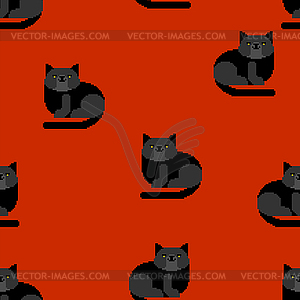 Черная кошка пиксельная картина искусства бесшовные. 8 бит - изображение в векторе / векторный клипарт
