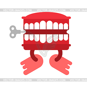 Chatter teeth toy . April Fools Day symbol. Jaw - vector clipart