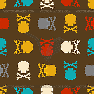 Skull and Bones pattern seamless. death - vector image