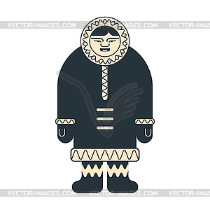 Eskimoinuit . arctic traditional Man of north. - vector clip art