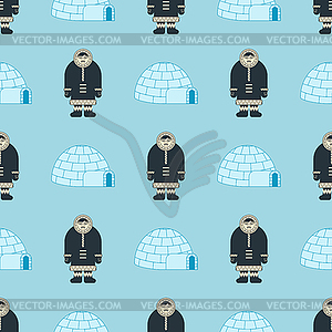 Eskimo pattern. Inuit background. arctic traditiona - vector image