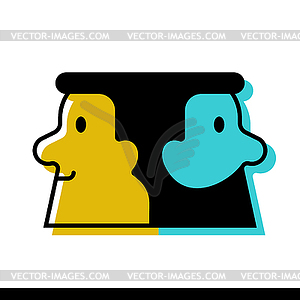 Two-faced Janus. Ancient Roman god.  - vector clipart