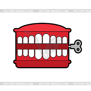 Chatter teeth toy . April Fools Day symbol. Jaw - vector EPS clipart