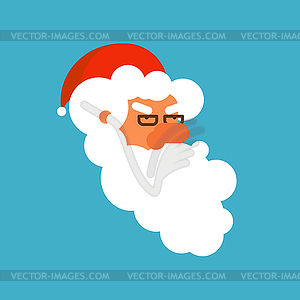 Santa Claus face. New Year grandfather portrait. - vector clipart