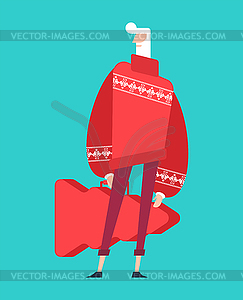 Trendy Santa Claus. Modern christmas costume. - vector image