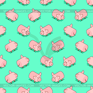 Pig pattern seamless. Pigs background. Farm animal - royalty-free vector image