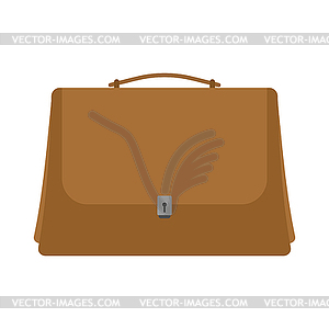 Leather briefcase . Business briefcase. illustrat - vector image