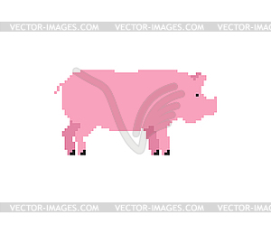 Pig Pixel art. Piglet 8 bit. Swine Farm animal. - vector clip art
