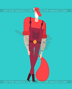 Fashion Santa Claus mod Fashionable New Year - vector image