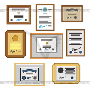 Certificate set. Diploma. Award template - vector image