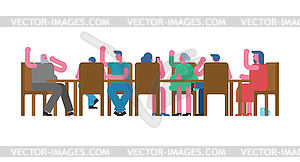 Family meeting Council. Relatives sitting. Family - vector image