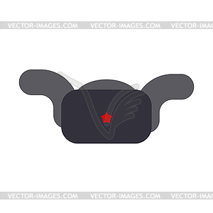Ushanka Russian Folk traditional hat winter. - vector image