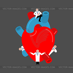 Repair and maintenance of Heart. doctor and heart. - vector clipart