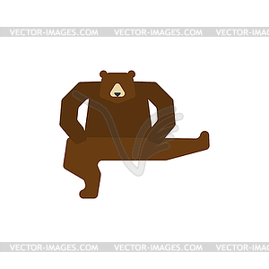 Russian bear dancing . National folk beast of Russia - vector image