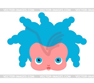 Little girl face. Doll head - vector clipart