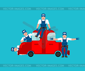 Car service. Automobile and mechanic - vector clipart