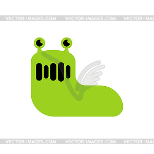 Slug green . Insect cartoon - vector clipart