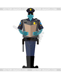 Cop robot. Policeman Cyborg. Officer Police - vector clipart