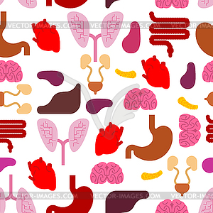 Human Internal organs pattern seamless. Anatomy - vector clipart