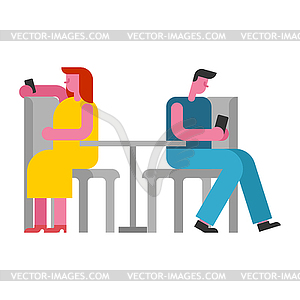 Quarrel man and woman. Scandal of lovers. Couple - vector image