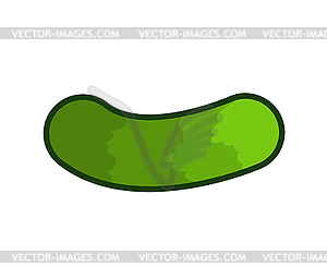 Marinated cucumber . Green Vegetable - vector image