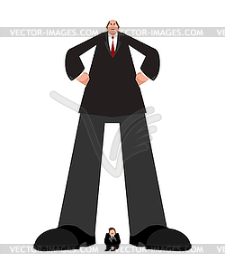 Big boss and small subordinate. Huge businessman an - vector clipart