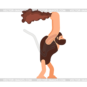 Caveman and Cudgel. Prehistoric man and club. - vector clipart