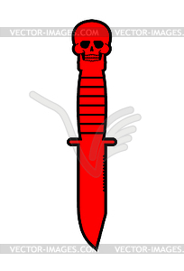 Knife skull handle . Cold weapon - vector clip art