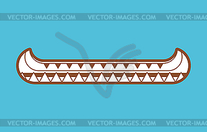 Canoe boat Red Indian . Water transport illustrat - vector image